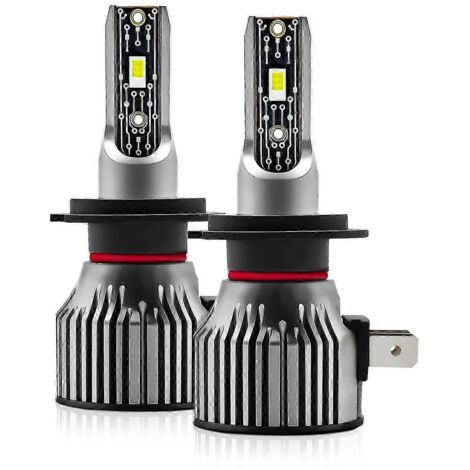 Ampoules LED 9005/HB3 pour phares, 6500K, 120W, 12000LM, étanches IP68, éclairage puissant pour phares de voiture, lot de 2, grises - AquaForge