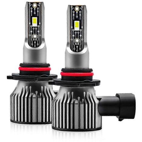 Ampoules LED 9005/HB3 pour phares, 6500K, 120W, 12000LM, étanches IP68, éclairage puissant pour phares de voiture, lot de 2, grises - AquaForge