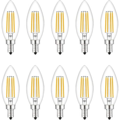 Ampoules LED à vis, 10 unités E14 40 W blanc chaud 2700 K-AquaForge