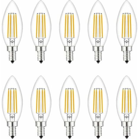 Ampoules LED à visser, lot de 10, culot E14, dimmables, équivalent ampoules incandescentes 40 W E14/SES, 220 V, blanc chaud 2700 K, FanciBuy-AquaForge