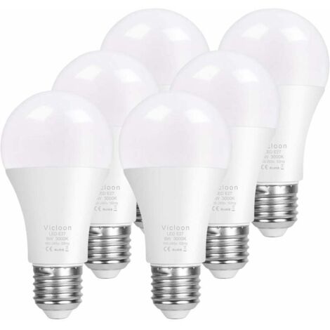 Ampoules LED A19, équivalent 100 W, basse consommation, non dimmables, 9 W, 1000 lumens, blanc chaud 3000 K, culot E26, éclairage LED à IRC élevé-AquaForge