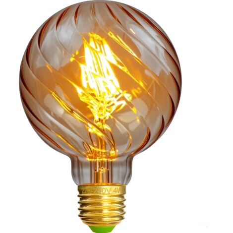 Ampoules Led Ampoule Vintage Led Filament Edison Ampoule 4W Non Dimmable Spécialité Ampoules Décoratives 220 / 240V E27 Chaleur Glow (G95 Swirl Doré)