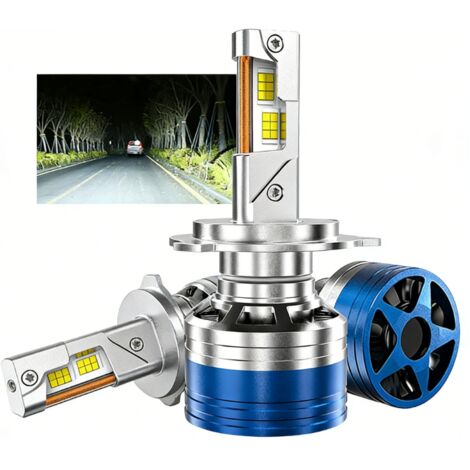 Ampoules LED automobiles à double tube en cuivre H7 haute puissance 120 W, 3570, à focalisation haute luminosité et décodage (paquet de 2)