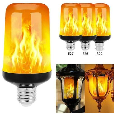 Ampoules LED B22 E27 effet flamme, 4 modes, pour soirées, simulation de feu-AquaForge