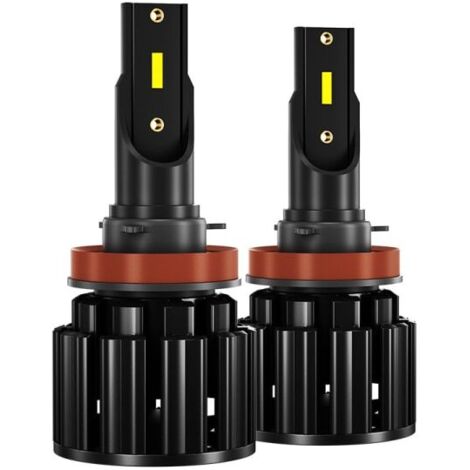 Ampoules LED blanches 6000K H11 H8 H9 pour phares de voiture (feux de croisement et de route) - Remplacement halogène (2 unités) - AquaForge