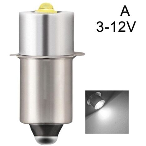 Ampoules LED blanches P13.5S DC6V-24V/3-12V pour lampe torche Maglite.