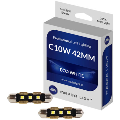 Ampoules LED C10W 42 mm 3 LED 12 V MLEC Blanc 6 000 K