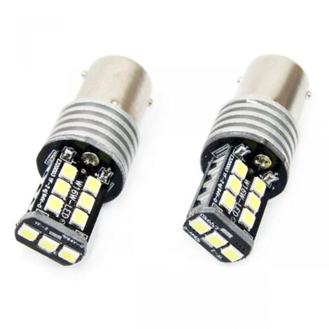 Ampoules LED CANBUS 2835 15SMD 1156 BA15S P21W R10W R5W Blanc 12V 24V AMIO-01293