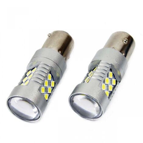 Ampoules LED CANBUS 3030 24SMD BA15S P21W Blanc 12V 24V AMIO-01445