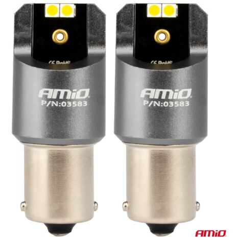 Ampoules LED CANBUS série PRO BA15S P21W 4x3030 SMD blanc 12V 24V AMIO-03583