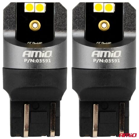 Ampoules LED CANBUS série PRO W21/5W 4x3030 SMD Blanc 12V 24V AMIO-03591