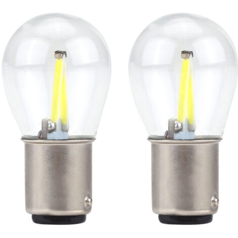 Ampoules LED COB blanches pour voiture - Clignotants stroboscopiques, feux de recul, stop - Paire