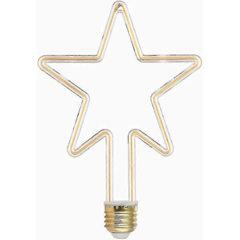 Ampoules LED créatives 4 W E27, ampoule à filament décorative en forme d'étoile, blanc chaud 2700 K, 220 V CA, angle de diffusion de la lumière à 360°