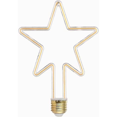 Ampoules LED décoratives créatives 4W E27 en forme d'étoile, blanc chaud 2700K, 220V AC, angle de diffusion de la lumière à 360°-AquaForge