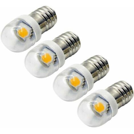 Ampoules LED E10 5050 SMD - 4 pièces 3V 0.2W blanc 3000K - Remplacement pour phares et lampes de poche