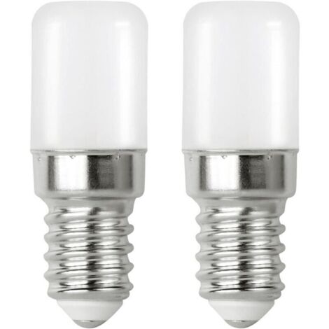 Ampoules LED E14 2 W (équivalent 20 W halogène), blanc froid 6000 K, lot de 2, sans scintillement, pour réfrigérateur, hotte ou cuisinière