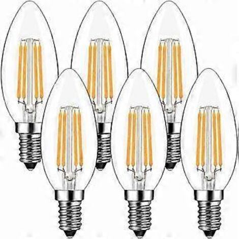 Ampoules LED E14 4W, blanc chaud 2700K, 420Lm, petit culot à vis, paquet de 6.