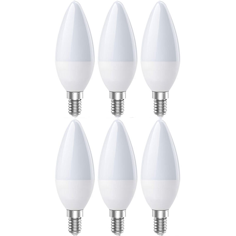 Ampoules led E14, led E14 Bougie Ampoule Blanc Froid 6500K, 5w 600Lumens, Équivalent à 60W Halogènes Lampes, Angle du faisceau 200°, Non Dimmable,