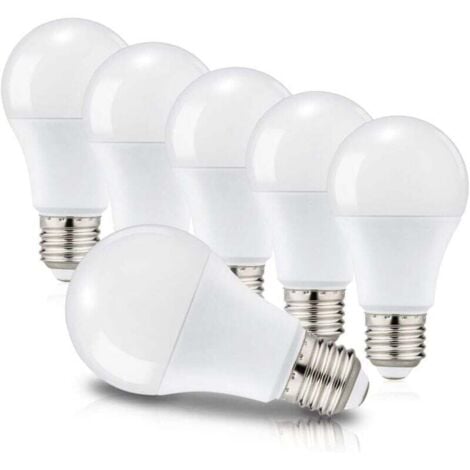 LEHONG Ampoules LED E27 A60 12W Equivalent à 100W, Culot Edison à vis, 6000K Blanc Froid, 1150 Lm, 220-240V, Lot de 6, Non-Dimmable