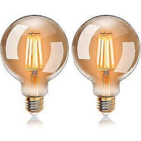 Ampoules LED Edison Vintage G95 6 W, blanc chaud 2200 K, culot E27, équivalent à une ampoule à incandescence de 48 W, style rétro.