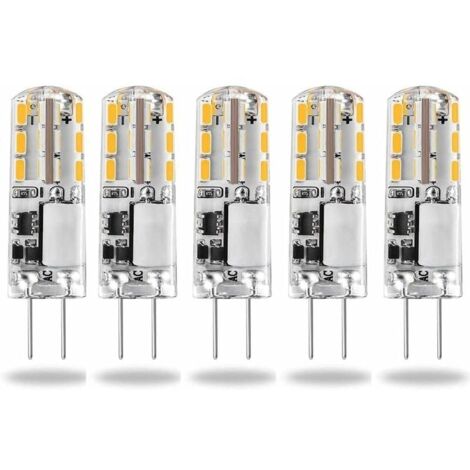 Ampoules LED G4 12V AC/DC Blanc Chaud 3000K 120LM,2 W，15-20W Halogène G4 Capsule de Remplacement à Deux Broches Type JC à Économie D'énergie,Non Variable Lumière（5 pcs）-LIAIKI