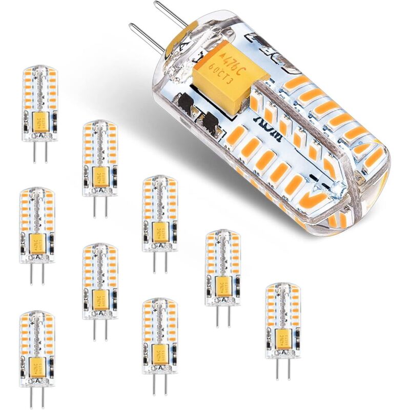 Ampoules led G4 12V ac/dc 3W Pas de Scintillement à Économie D'énergie Lampe(Équivalent à Ampoule Halogène 30W)Blanc Chaud 3000K,G4 led Lumière,300LM