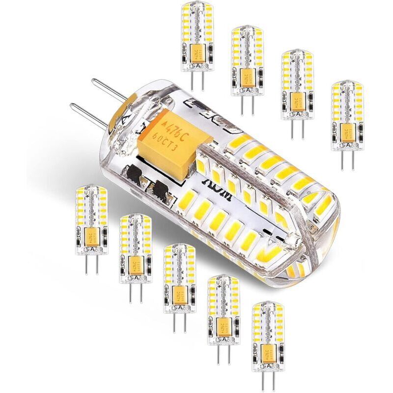 Beijiyi - Ampoules led G4 12V ac/dc 3W Pas de Scintillement à Économie D'énergie Lampe(Équivalent à Ampoule Halogène 30W)Blanc Froid 6000K,G4 led