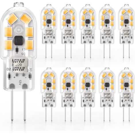 Ampoules LED G4 1W Équivalent à 10W Halogène Lumière Blanc Chaud 3000k, AC/DC12V, Lampe à éConomie D'éNergie,Non dimmables,Sans scintillement ,Paquet De 10