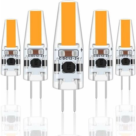 Ampoules LED G4 3W 12V AC/DC, équivalent à une ampoule halogène 30W, 300 lm, blanc chaud 2700K, non dimmables, lot de 5-AquaForge