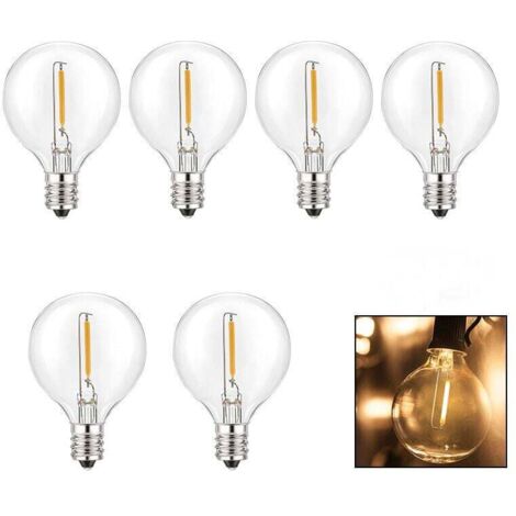 Ampoules LED G40 sans scintillement, incassables et étanches aux températures extrêmes, style Edison vintage, culot à vis E12, lot de 25-AquaForge