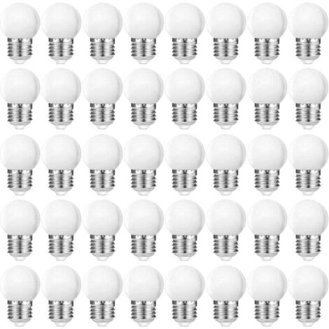 Ampoules LED G45 E27 3 W Blanc Chaud 2700 K, Globe Mat pour Guirlandes Lumineuses, Usage Intérieur et Extérieur, Non Dimmable, 40 Pièces