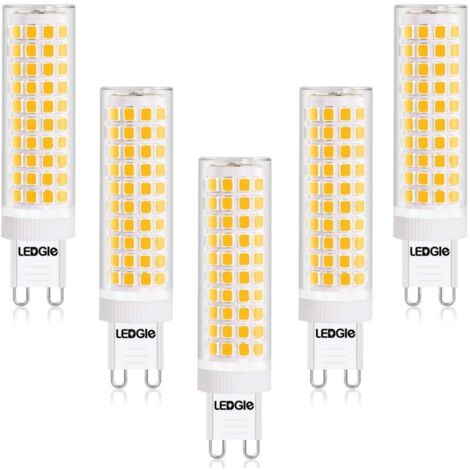 Ampoules LED G9 12 W, Blanc Chaud 3000 K 124 LED Lampe 1100 lm, LED Bulb AC 100-240 V Ampoule Halogène Traditionnelle 100 W Angle D'éclairage 360° Intensité non Variable, Lot de 5 [Classe énergétique