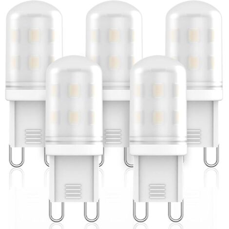 Ampoules LED G9 2W Equivalent 20W 25W Halogène Lampe, Ampoule G9 LED Blanc Naturel 4000K, Pas de Scintillement, Angle de 360, AC220-240V, Non Dimmable, Lampe LED à douille G9, Pack de 5