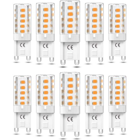 Ampoules LED G9, 3 W réglables, lumière blanc chaud 3000 K, paquet de 10. 0-AquaForge