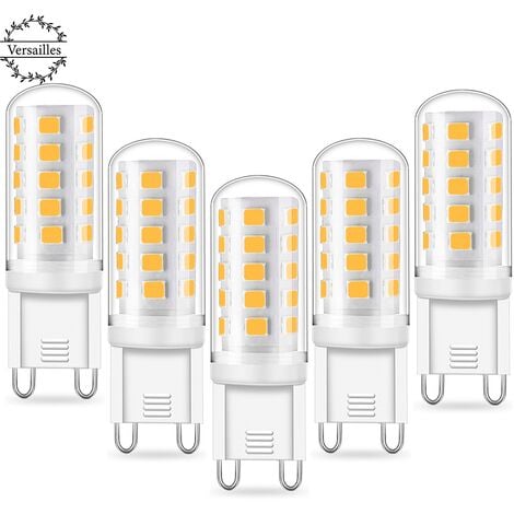 Ampoules LED G9 3W Équivalent à 40W Halogène Lumière Blanc Froid 6000K, AC220-240V,Lampe LED à Économie D'énergie, Non Dimmables,Sans Scintillement ,Paquet De 5 Versailles