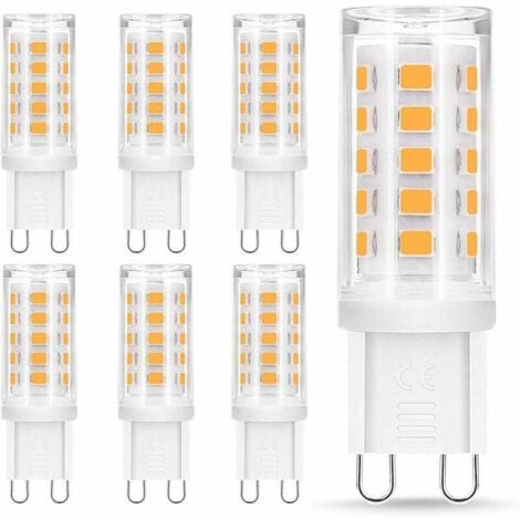 LIIYIELA Ampoules Led G9, 4W équivalent à 40 W Culot halogène 400 lm, Blanc Chaud 3000K, Angle de rotation à 360 °, Not Dimmable, pour Ceiling Lighting,Kitchen,6 Pack [Classe énergétique F]
