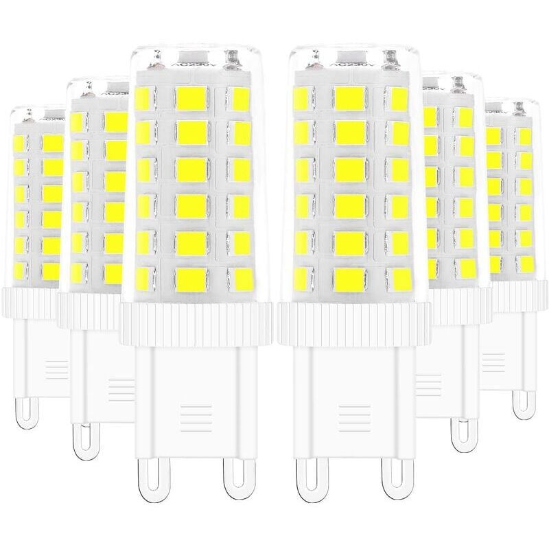 Tigrezy Ampoules LED G9, 5W Equivalent 40W Halogène Lampe Blanc 6000K Sans Scintillement Économie d'énergie Non Dimmable (Lot de 6) [Classe