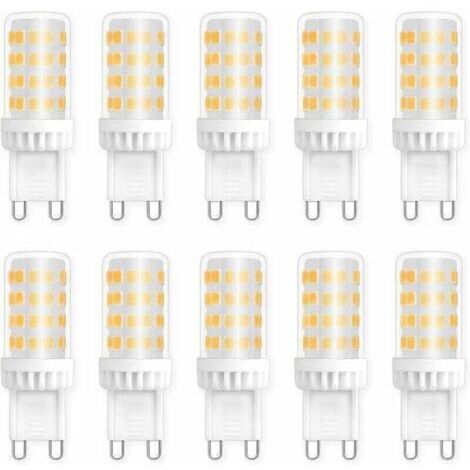 Ampoules LED G9 5W, Equivalente 40W 50W Halogène Lumière, 450LM, Blanc Neutre 4000K, AC 220V, Culot G9 Standard, économie d'énergie, pour Ceiling Lighting, Kitchen, Chambre, Salon, Pack de 10