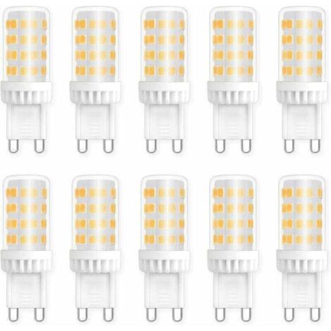 Ampoules LED G9 5W, Equivalente 40W 50W Halogène Lumière, 450LM, Blanc Neutre 4000K, AC 220V, Culot G9 Standard, économie d'énergie, pour Ceiling Lighting, Kitchen, Chambre, Salon, Pack de 10