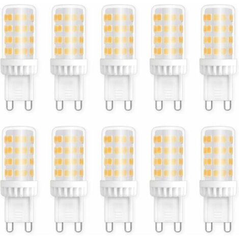 Ampoules LED G9 5W, Equivalente 40W 50W Halogène Lumière, 450LM, Blanc Neutre 4000K, AC 220V, Culot G9 Standard, économie d\'énergie, pour Ceiling Lighting, Kitchen, Chambre, Salon, Pack de 10
