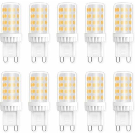 Ampoules LED G9 5W, Equivalente 40W 50W Halogène Lumière, 450LM, Blanc Neutre 4000K, AC 220V, Culot G9 Standard, économie d'énergie, pour Ceiling Lighting, Kitchen, Chambre, Salon, Pack de 10
