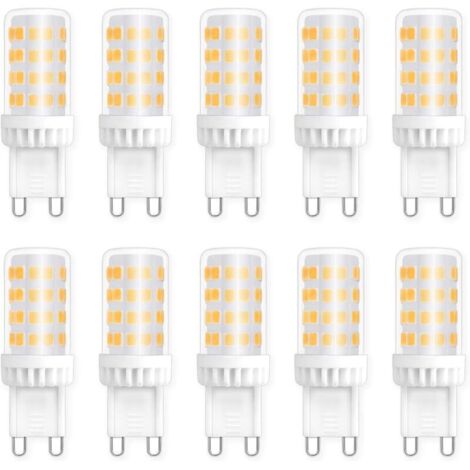 Ampoules LED G9 5W, Equivalente 40W 50W Halogène Lumière, 450LM, Blanc Neutre 4000K, AC 220V, Culot G9 Standard, économie d'énergie, pour Ceiling Lighting, Kitchen, Chambre, Salon, Pack de 10