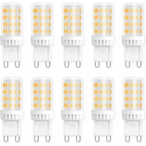 Ampoules LED G9 5W, Equivalente 40W 50W Halogène Lumière, 450LM, Blanc Neutre 4000K, AC 220V, Culot G9 Standard, économie d'énergie, pour Ceiling Lighting, Kitchen, Chambre, Salon, Pack de 10,