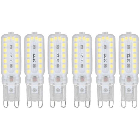 Ampoules LED G9 7W 32LED à intensité variable, blanc naturel, 110-140V, couvercle transparent, économie d'énergie, pour lustres, plafonniers, appliques murales et lampes de table (lot de 1)-AquaForge