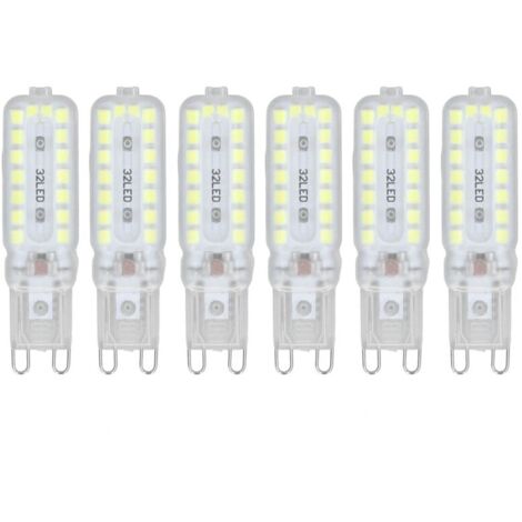 Ampoules LED G9 7W, 6 pièces, éclairage à intensité variable 360 °, ampoule de remplacement pour lampe murale de bureau, lumière blanche 220-240V