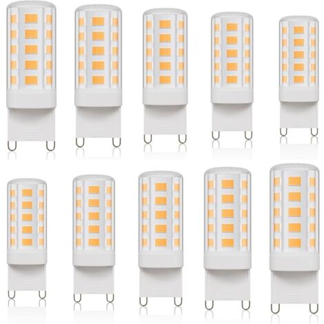 Ampoules Led G9, Blanc Chaud 2700K 450LM 4W équivalen 40W HalogèNe, Non-dimmable, AC 220-240V, Ampoule G9 pour Chambre Salon Cuisine, Lot de 10