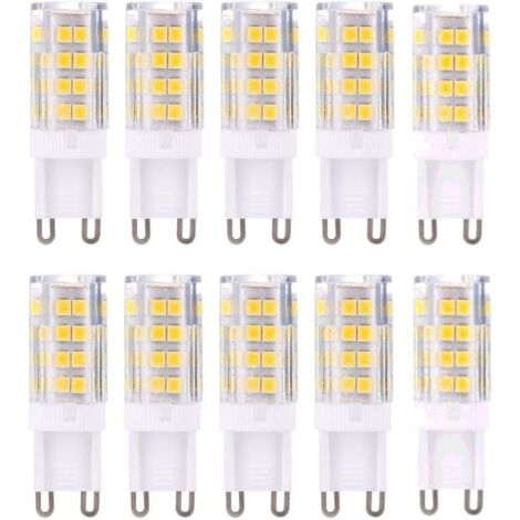 Ampoules LED G9, blanc chaud 3000K, 5W équivalent à 40W halogène, 420 lumens  non dimmables, lot de 10-AquaForge