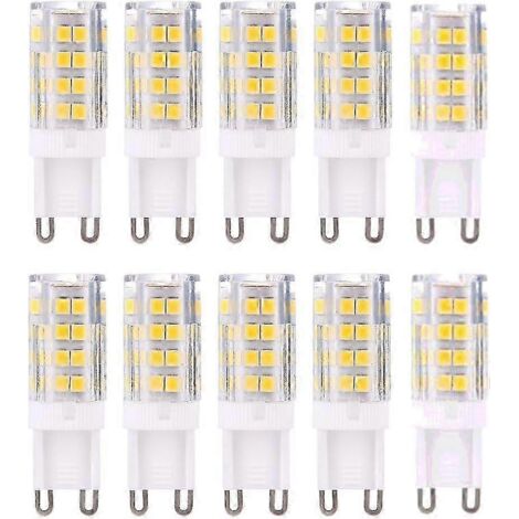 Ampoules LED G9, blanc chaud 3000K, 5W, équivalent à une ampoule halogène 40W 420 lumens  non dimmables, lot de 10-AquaForge