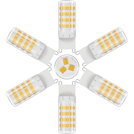 Ampoules Led G9, Blanc Naturel 4000K 600LM 5W équivalen 50W HalogèNe, Non-dimmable, AC 220-240V, Ampoule G9 pour Chambre Salon Cuisine, Lot de 6