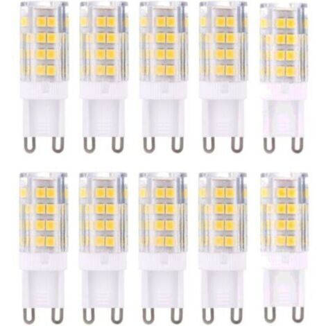 Ampoules LED G9, lumière blanche chaude 3000K, 5W, équivalent à des ampoules halogènes de 40W, 420 lumens, non dimmable, paquet de 10 [Classe énergétique A+]